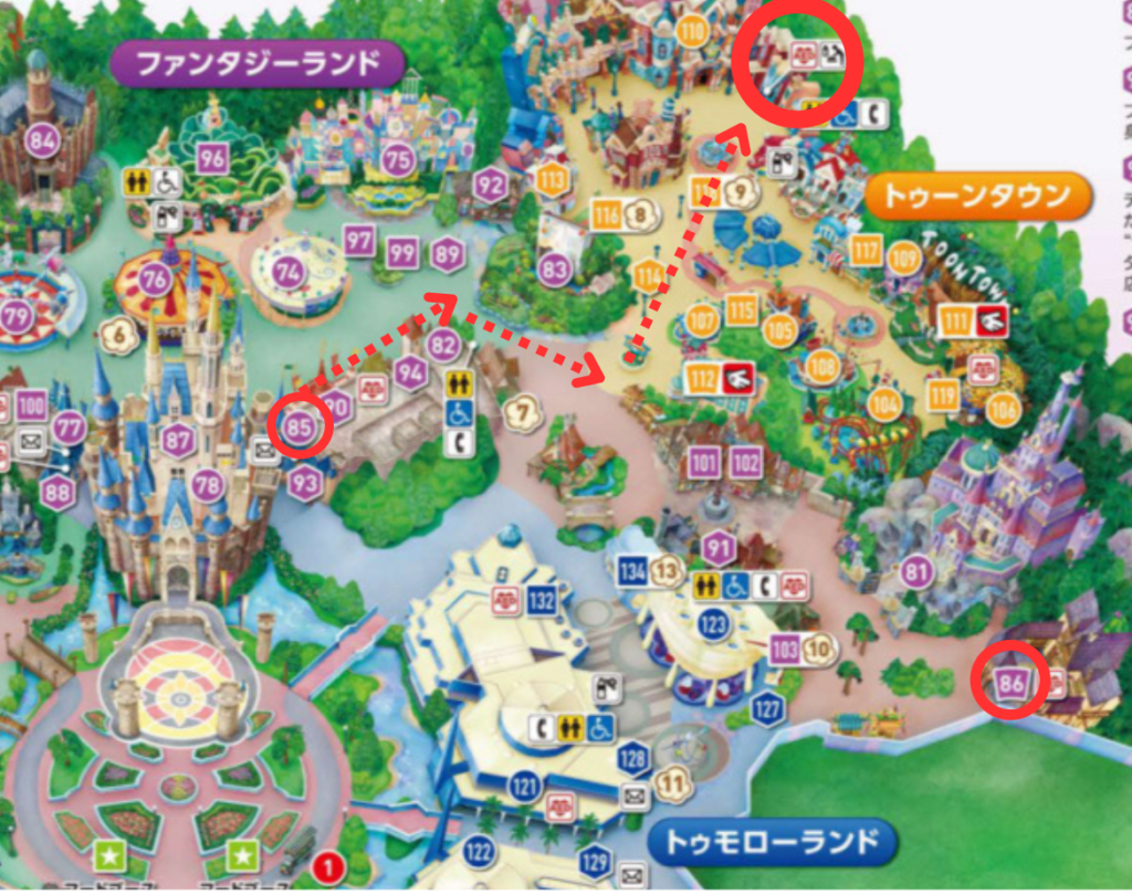 東京ディズニーランドのマップ