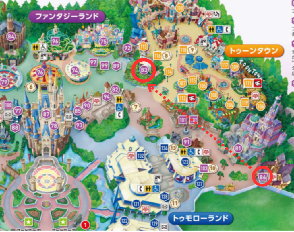 東京ディズニーランドのマップ